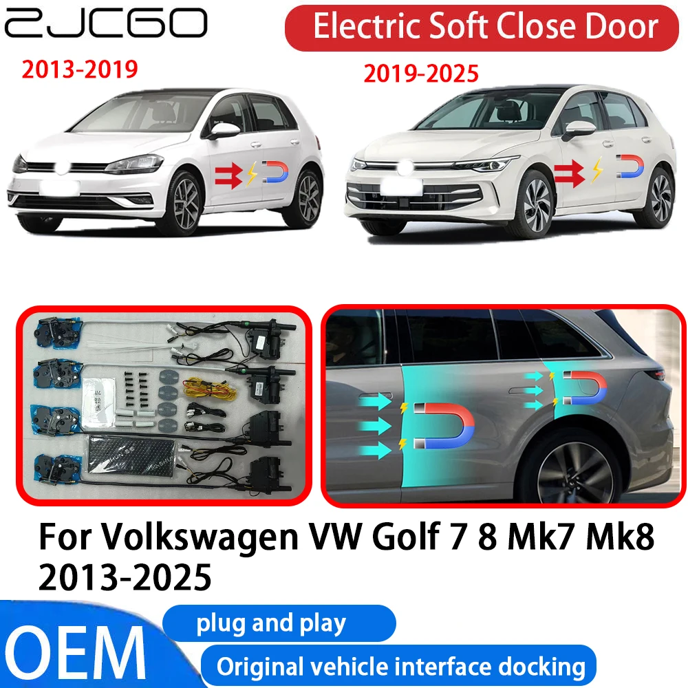 

ZJCGO for Volkswagen VW Golf 7 8 Mk7 Mk8 2013-2025 Car Automatic Electric Soft Close Door Closer System OEM Plug and Play