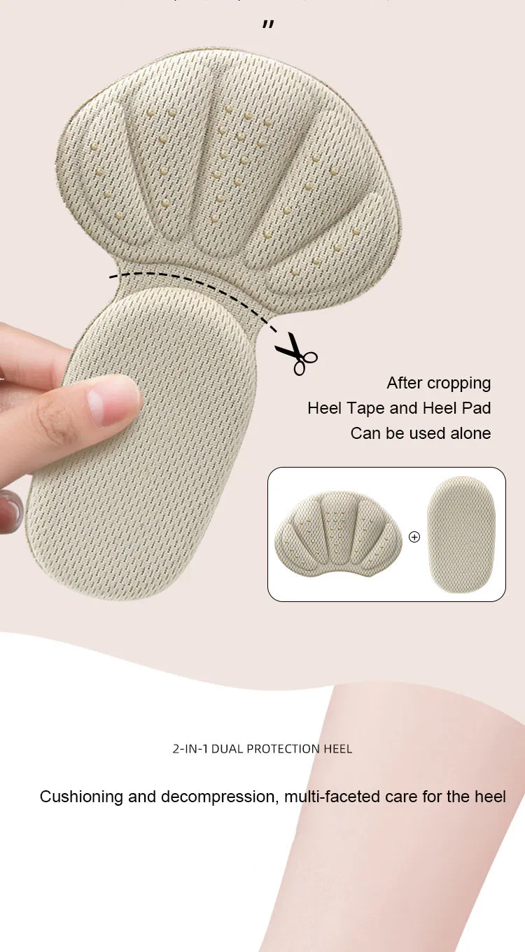 High Quality T-Shaped Shoe Heel Stickers Sneaker Half Cushion Heel Inserts Protection Pads Shoe Size Reducer for Comfort