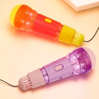 

2 Pcs Microphone Toy Kids Echo Plaything Microphone/Light Hand Bell Toys Abs for Baby Child