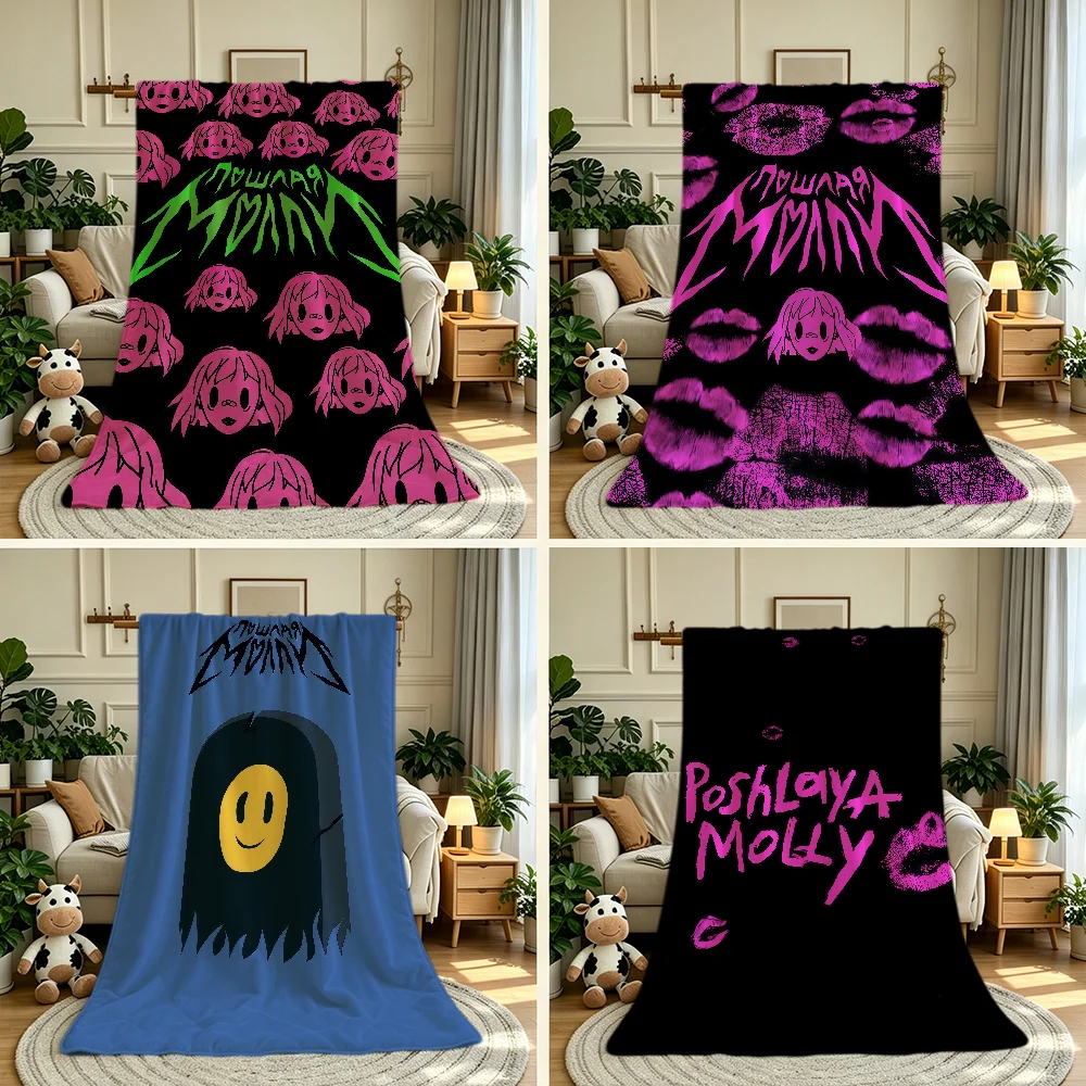 P-Poshlaya M-Molly Music Band  Blanket Throw Super Cosy Plush Living Room Sofa Couch Childish Birthday Gifts