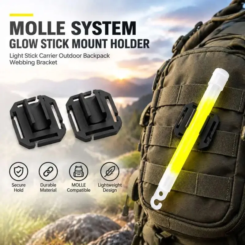 Glow Stick Holder For MOLLE Webbing Light Stick Carrier Backpack Webbing Mount Bracket