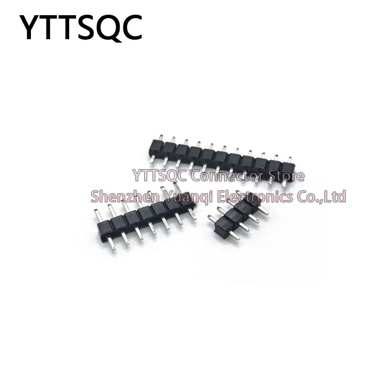 50개 2.54mm 피치 핀 헤더 단일 행 수컷 로우 프로파일 L7.5 분리형 PCB 보드 커넥터 스트레이트 핀헤더 플러그 1*2P-40핀