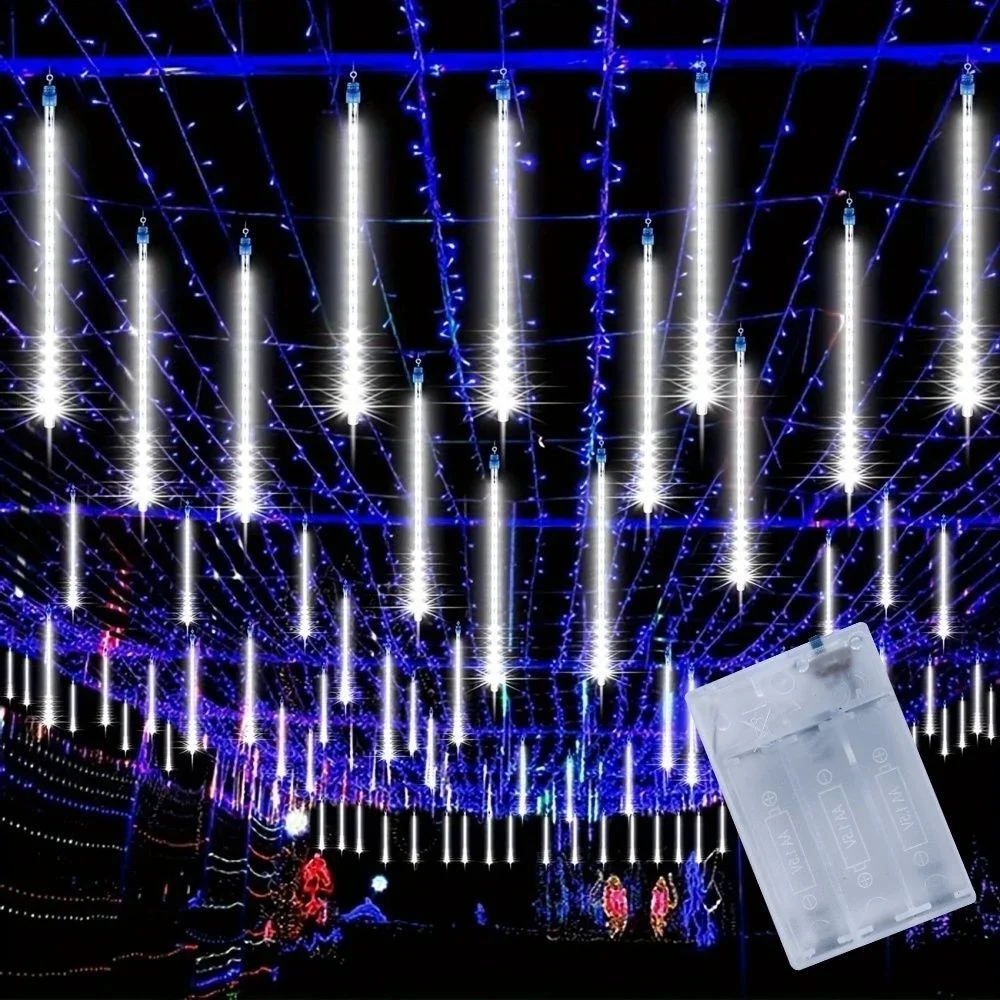 30 سنتيمتر النيزك دش المطر سلسلة أضواء AA بطارية LED أضواء الشارع زينة عيد الميلاد للمنزل في الهواء الطلق الزفاف 2026 السنة الجديدة