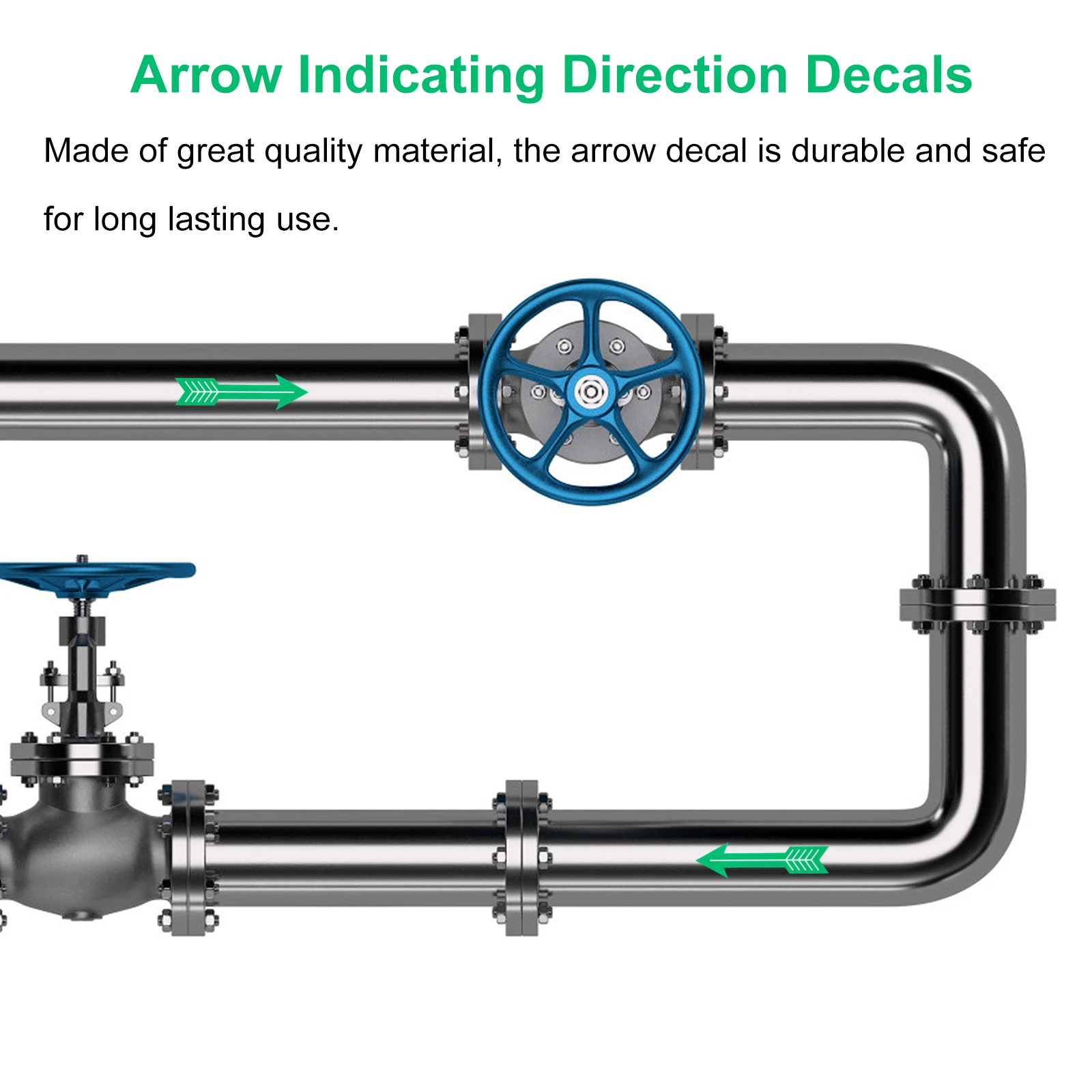 

10 Pcs Direction Mark Sticker Arrow Indicator Pipeline Caution Stickers Decal Label Green Decals