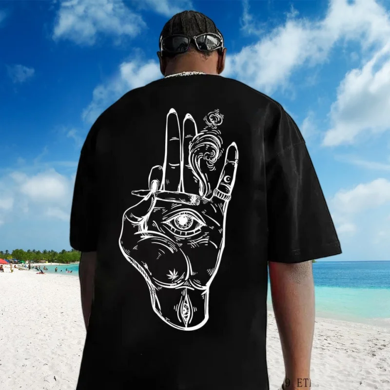 

Gothic T-shirt Men's and Women's Cotton Fashionable Round Neck Short Sleeved Top Summer Casual Black Punk Retro T-shirt