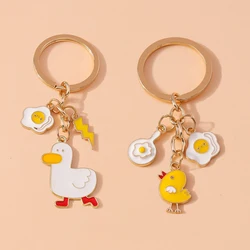Schattige Emaille Dier Eend Sleutelhanger Kip Sleutelhanger Voor Sleutelhanger Vrouwen Meisjes Handtas Decor Handgemaakte Sieraden Cadeau