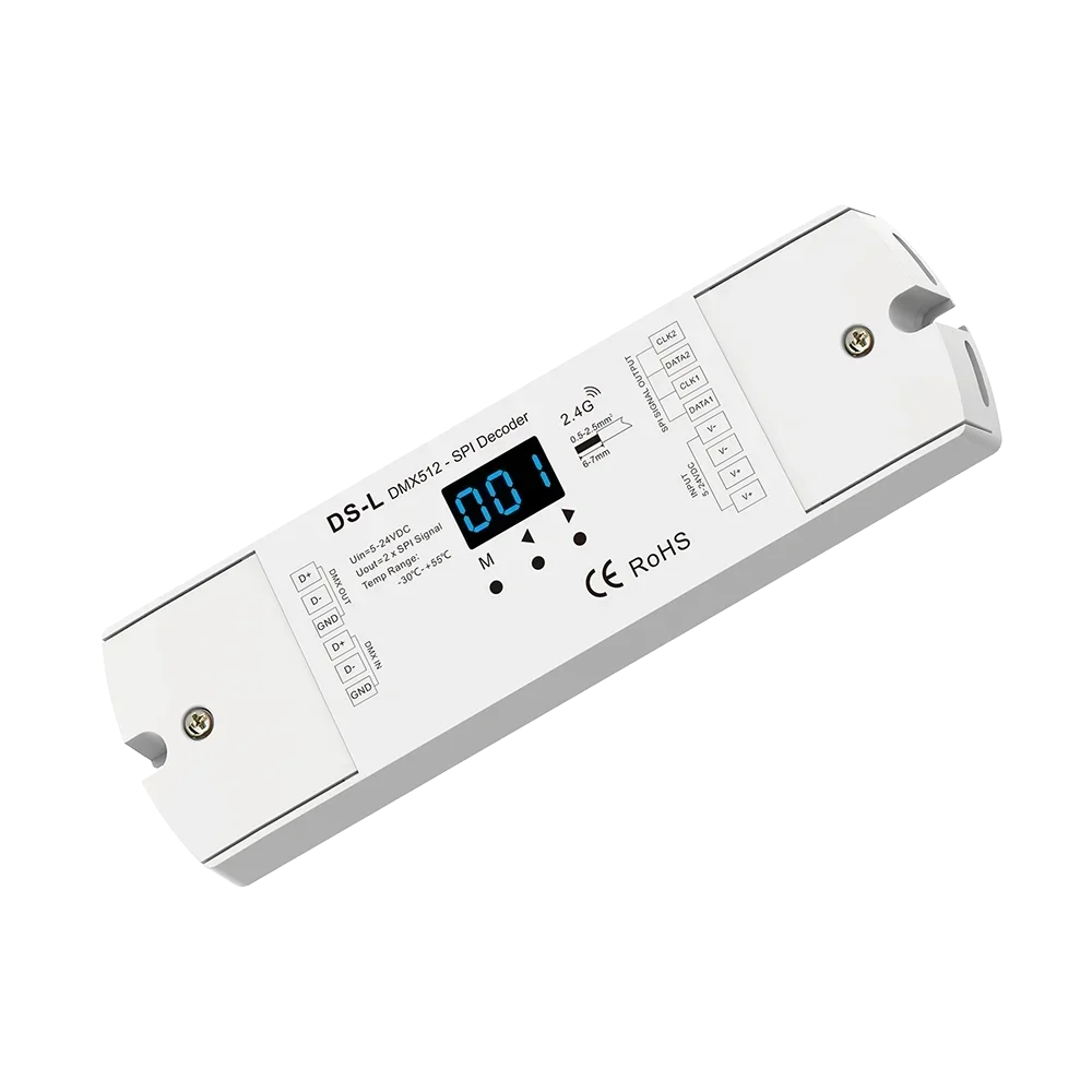 DMX512 para SPI Decodificador WS2812 WS2815 WS2811 RGB RGBW IC pixel LED strip controlador 5V-24V 2.4G RF remoto