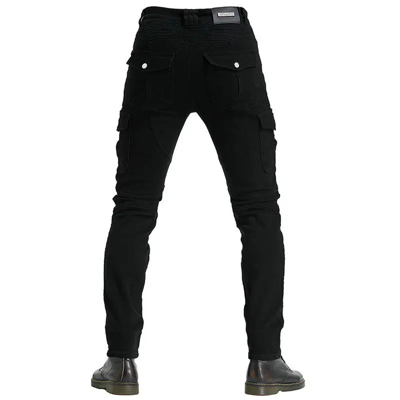 Pantalones de motociclismo Motorpool Volero negro suelto recto locomotora pantalones vaqueros protectores Motor deportes carreras ocio pantalones