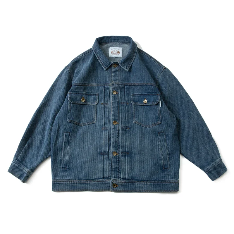 

New Arrival Cityboy Loose Silhouette Workwear Denim Jacket Washed Old Texture Youth Men's Japanese Coat