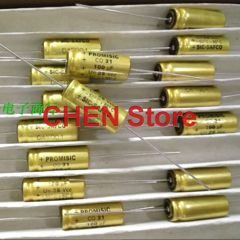 2PCS/5PCS Original ฝรั่งเศส SIC-SAFCO 25V100UF 10X25MM PROMISIC SIC SAFCO 100UF 25V Axial Capacitor Electrolytic 100UF/25V