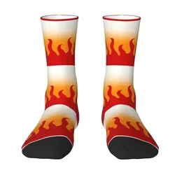 Funny Men's Demon Slayer Kyojuro Rengoku Dress Socks Unisex Comfortable Warm 3D Print Anime Kimetsu No Yaiba Crew Socks