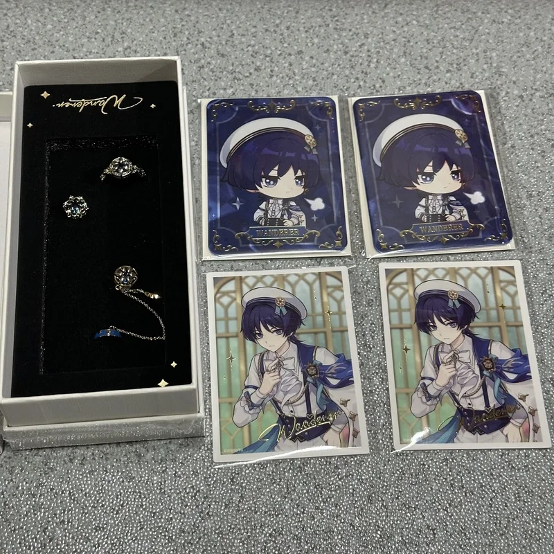 Официальный набор украшений Mihoyo Genshin Impact Scaramouche Wanderer Esplendent Feast, акриловая подставка, коллекция фотокарточек Polaroid