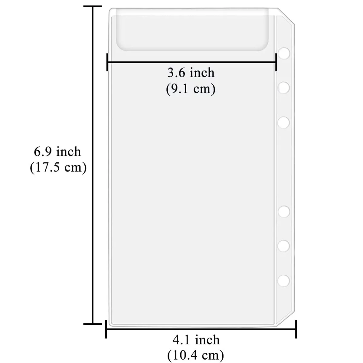 Imagem -02 - Bolsos Aglutinantes a6 Tamanho 6-holes Dinheiro Orçamento Envelopes Bolsas de Folha Solta Pvc Inserir Páginas para 6-ring Notebook Binder 12 Peças Lote