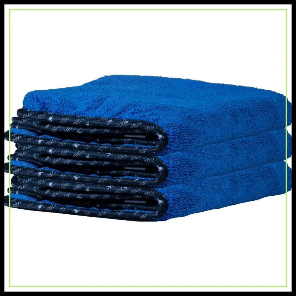 

Ultra-Soft Microfiber Towels for Cars, 16" x 16", Blue, Scratch-Free Detailing Cloths for Trucks, Motorcycles - 3 Pack