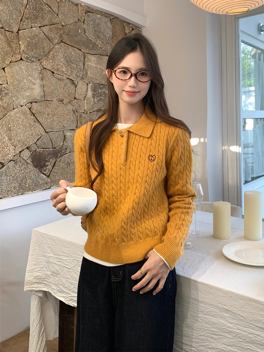 

Cozy Days Korean Sle Twisted Ne Knitted Sweater Women's Autumn Winter Casual Turn-down Collar Slimming Versatile Swe...