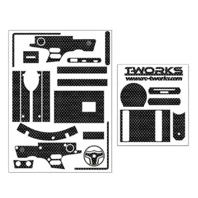 T-WORK'S FLYSKY NB4 Radio Skin Sticker Spiegel Chrome Grind kruimelige 3D Kleuren Carbon Sticker voor flysky NB4 screen protector