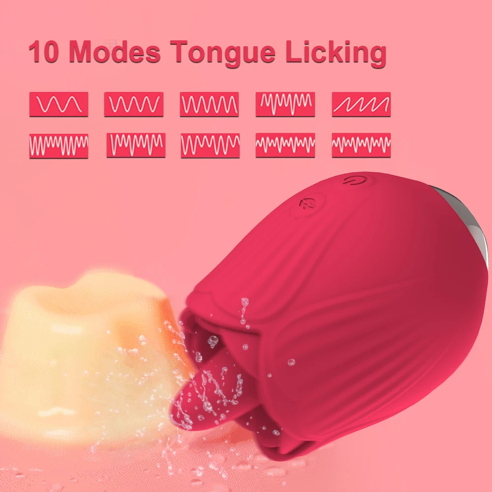 Powerful Rose-Sucking Vibrator Female for Women Clit Clitoris Sucker Stimulator Oral Tongue Licking Sex Toys Goods for Adults 18