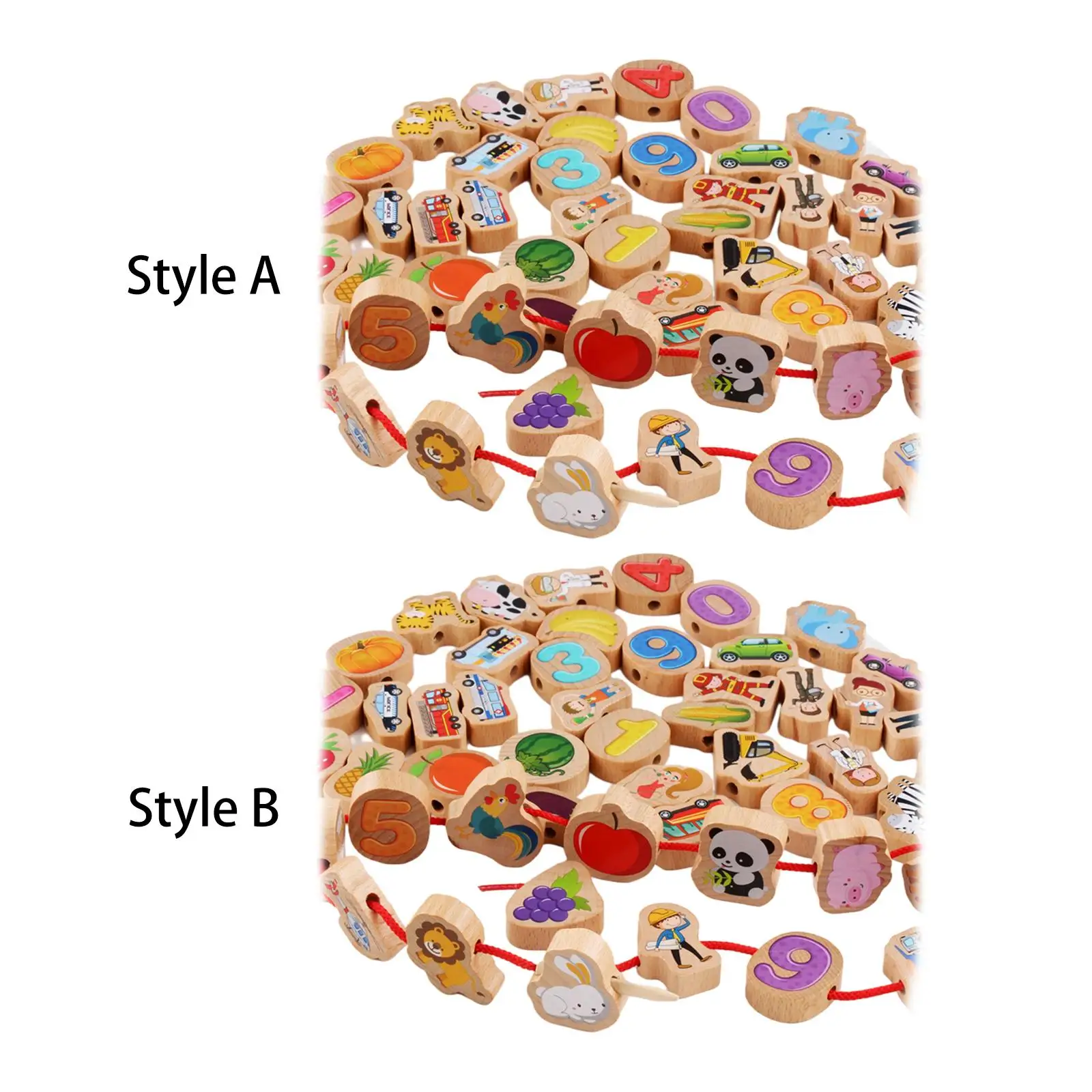 Lacing Beads Threading Beads Preschool Learning Toys Fine Motor Skills