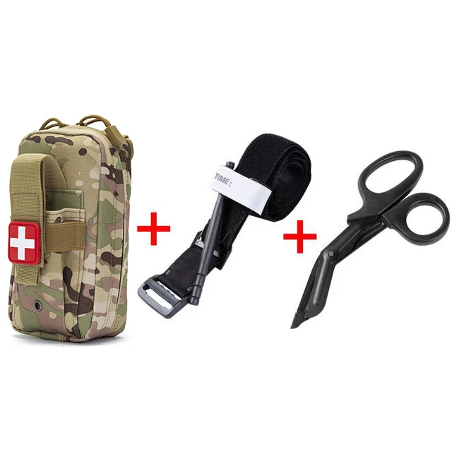 EHBO-kit Tourniquet Medische redding EDC-zakje Gaasschaar Molle Survival Tool voor kamperen Wandelen