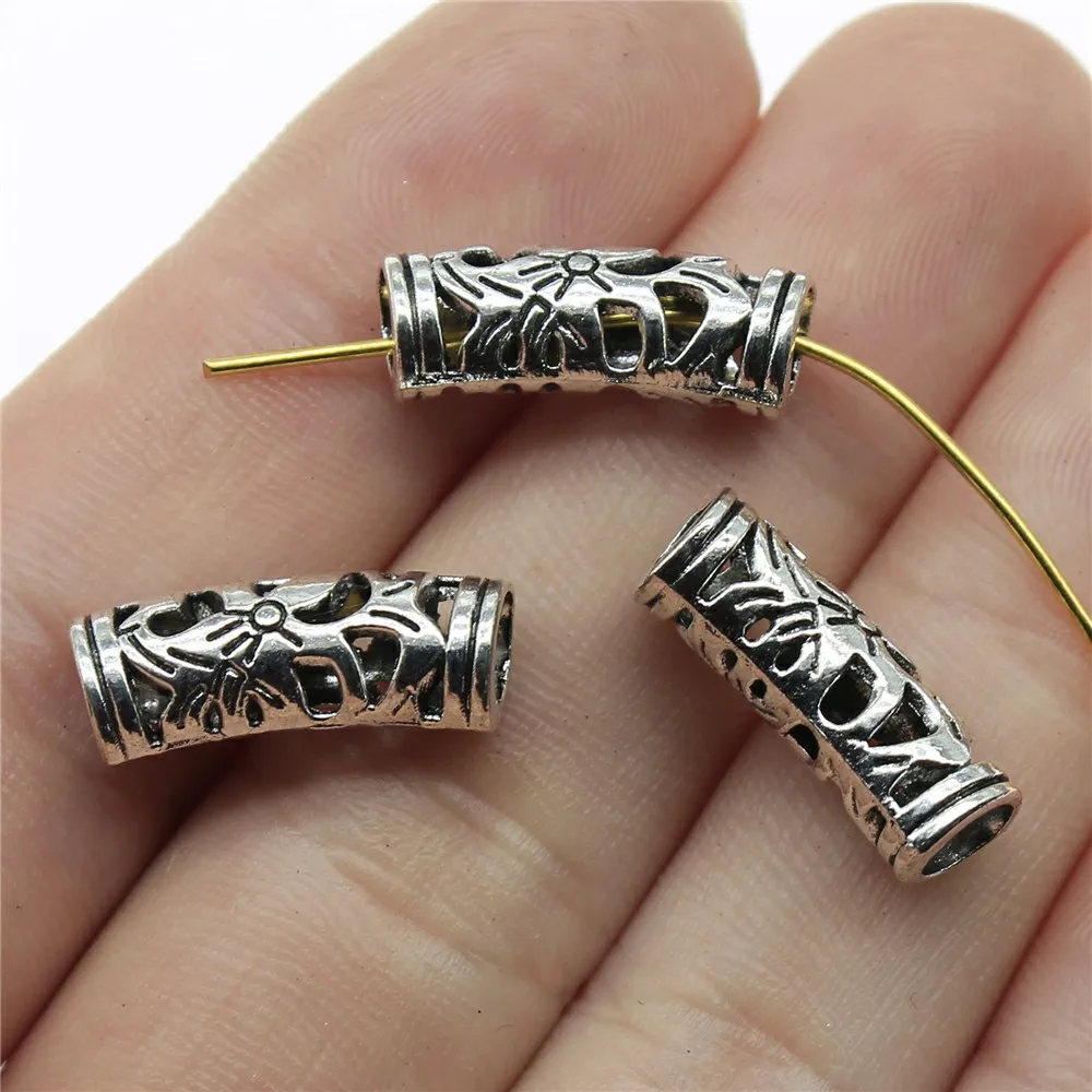 WYSIWYG-Cuentas espaciadoras curvadas de aleación, 5 uds., 20x8x6mm, cuentas espaciadoras para fabricación de joyas