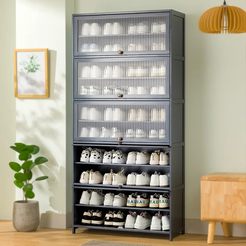 Shoe cabinet multi-layer storage rack household simple door entry balcony indoor large-capacity dust-proof shoe rack