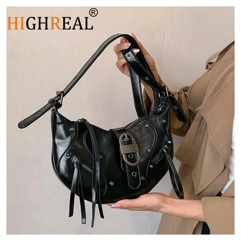 

Silver Armpit Shoulder Bags for Women Designer Trend PU Leather Small Underarm Handbags and Purses