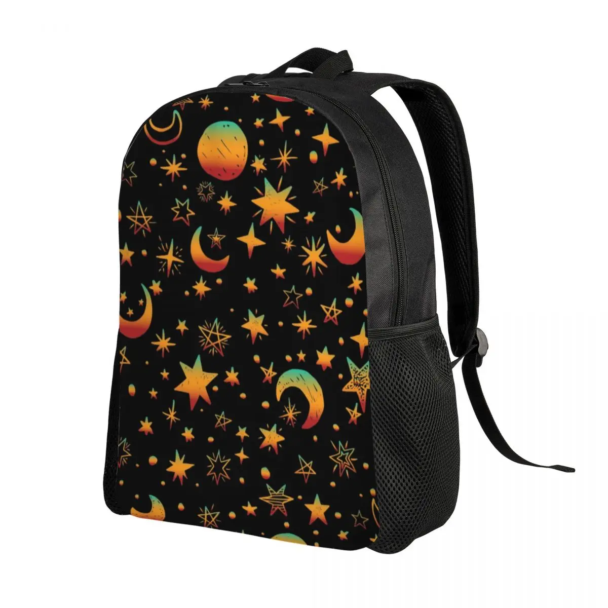 3D Print Celestial Moon And Stars Backpacks for Boys Girls Galaxy Space College School Travel Bags Bookbag Fits 15 Inch Laptop