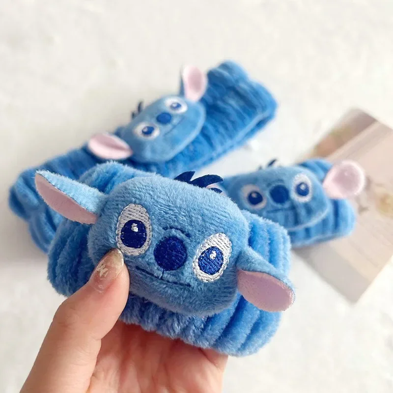 ديزني غرزة رباط شعر غسل الوجه شريط للرسغ Kawaii الكرتون لينة أفخم يشكلون عقال أغطية الرأس المرنة النساء فتاة 3 قطع مجموعة