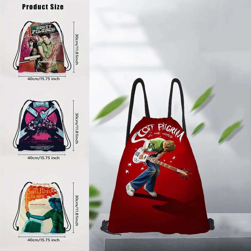 Bolsas con cordón de la película S-Scott Pilgrim VS The World, bolsas de regalo impresas, bolsa de viaje de 30x40cm, almacenamiento de ropa, bolso de maquillaje, 1 ud.