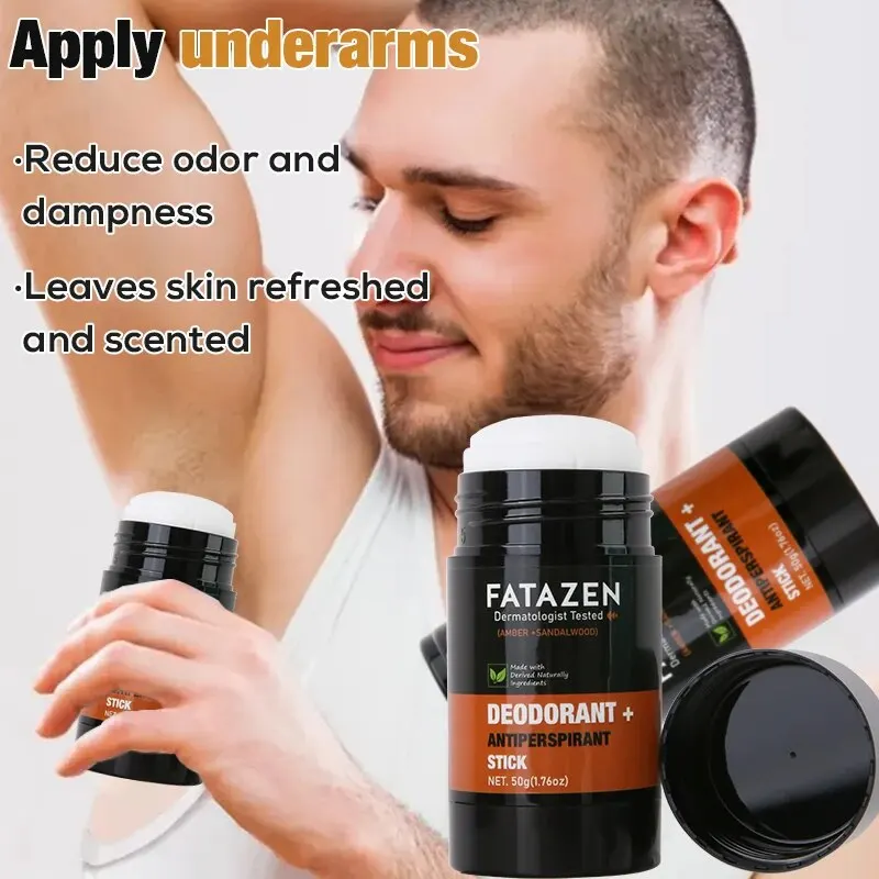 Deodorant Antiperspirant Stick Natural Amber Sandalwood Fragrance Sweat Odor Balm Deodorant Stick 50ml