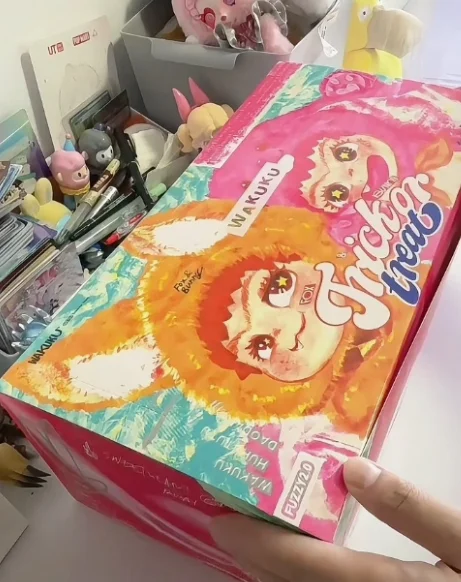 

ГОРЯЧИЙ 2025 Wakuku V1 Fuzzy Trendy Fun Party Wakuku V2rabbit Fox слепая коробка милая фигурка Wakuku загадочная кукла кулон подарочная игрушка