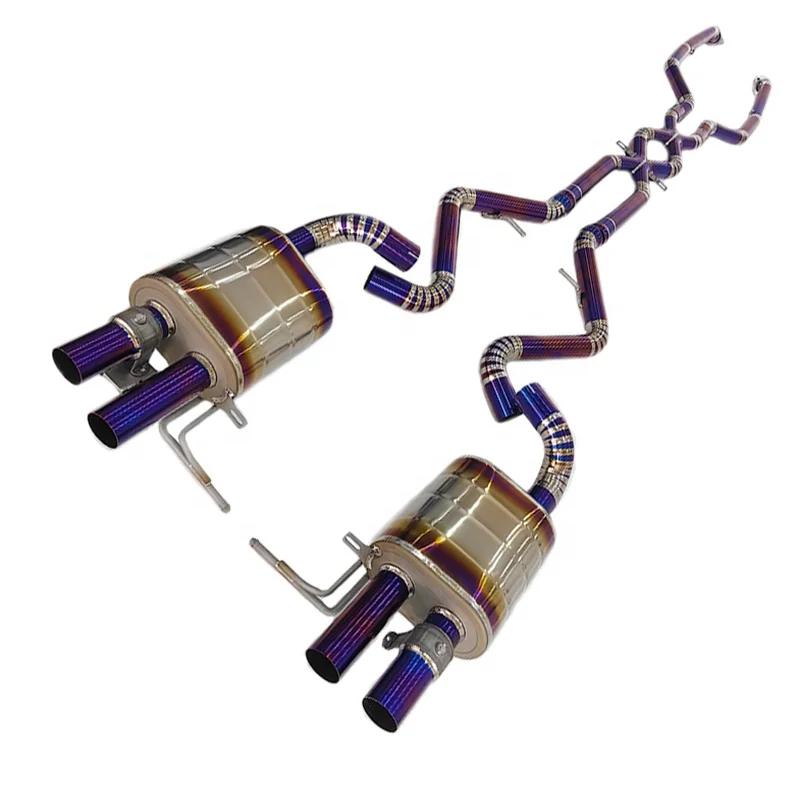 Customized Titanium Dual X Midpipe Catback Exhaust for E90 E92 E93 M3 4.0l High Performance Muffler With Valves view 3