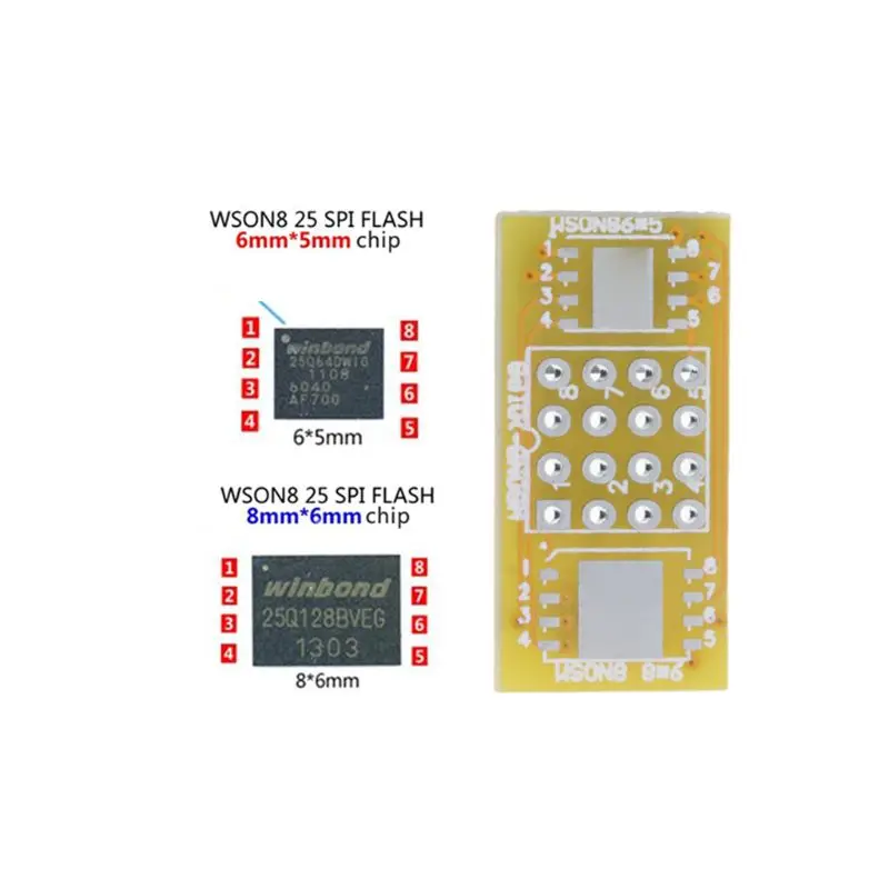 1pc 2 WSON8 To DIP8 Programmer Adapter Board QFN8/DFN8 To DIP8 & WSON8/MLF8 To DIP8 Socket