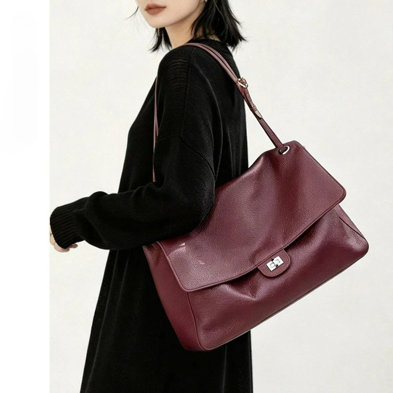 Fashionable and Luxurious Leather Handbag New Large-capacity Crossbody Bag for Women Suitable for Business Casual Wear