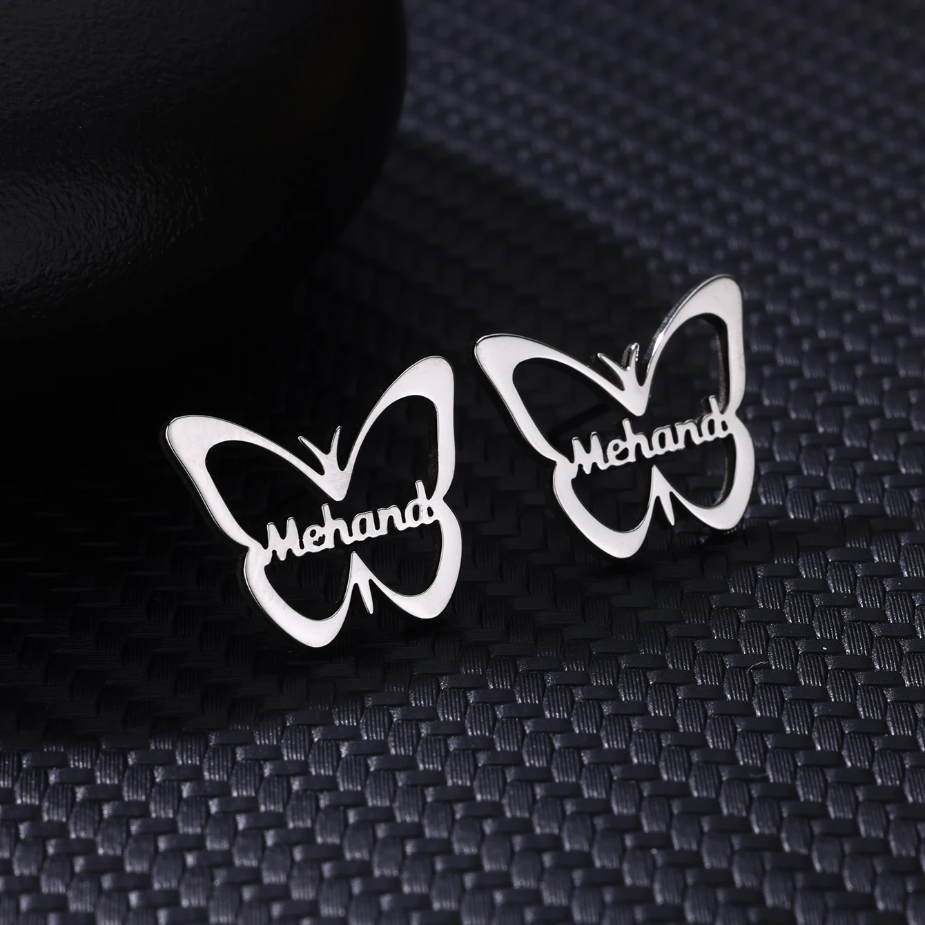 Custom Butterfly Name Earrings For Women Stainless Steel Customized Stud Earring Female Personalized Ear Jewelry Birthday Gift