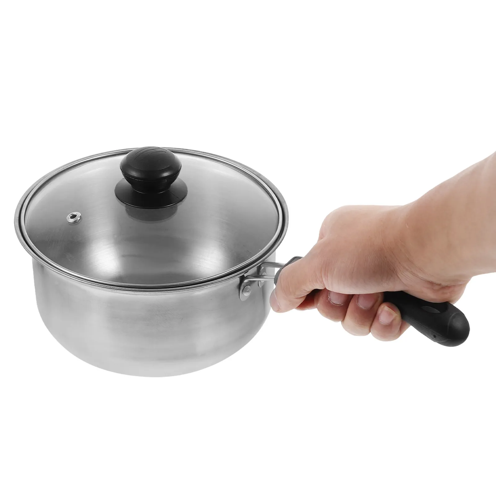 

Stainless Steel Milk Pot Single Handle Saucepan Cooking Soup Pot with Lid for Braising Stewing Cooking Stainless Steel Pots