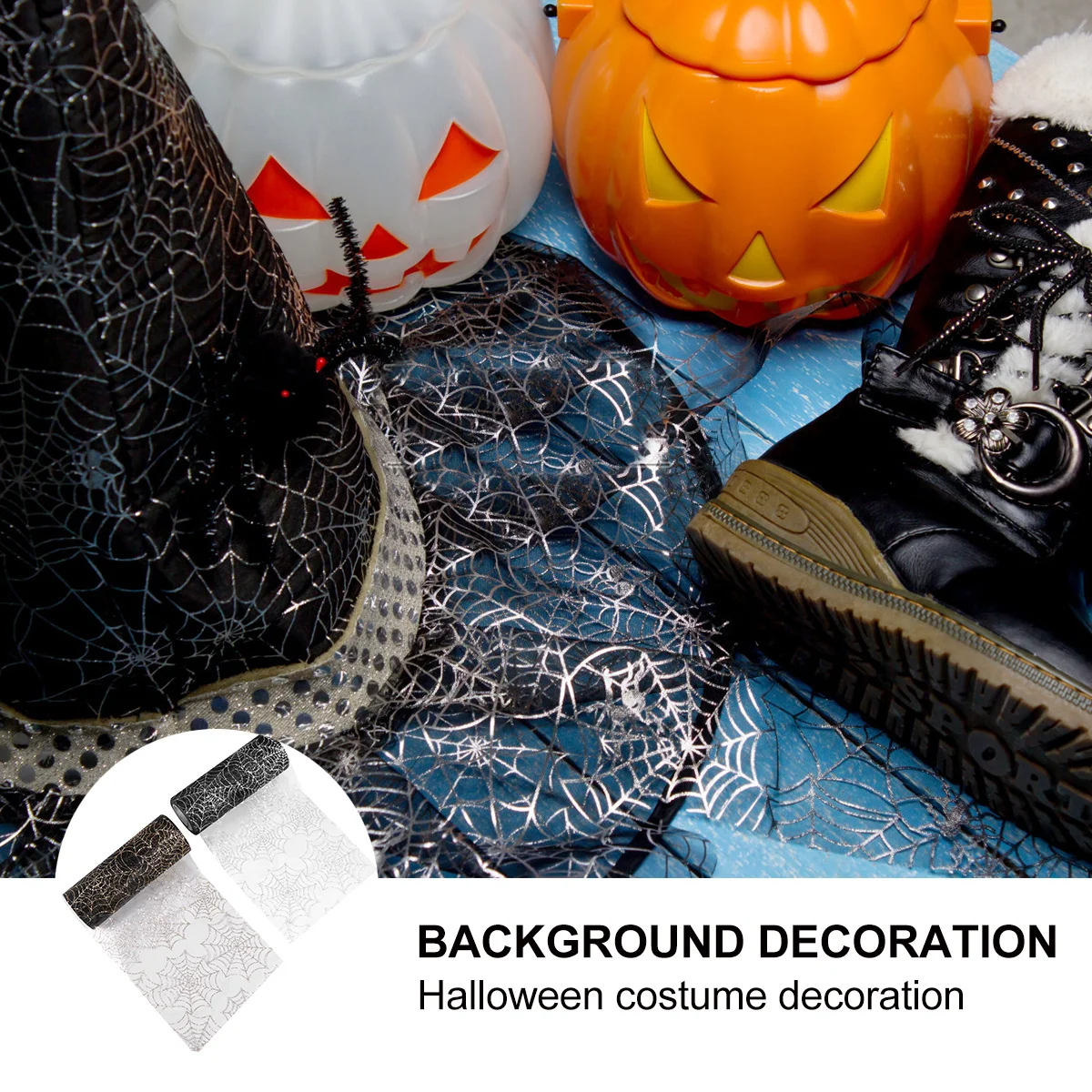 

2 Rolls Spider Web Tulle Halloween Gauze Fabric For Gift Wrapping Table Cloth Diy Crafts Decorative Material Handicraft Sewing