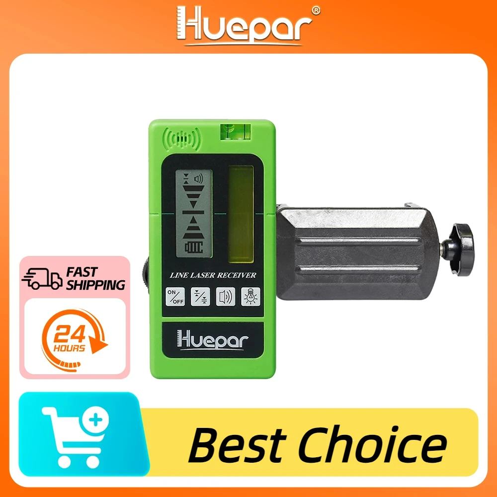 Huepar Laser Receiver Outdoor Level Accessories for  Laser Level Red Green Beams with Pulsing Line