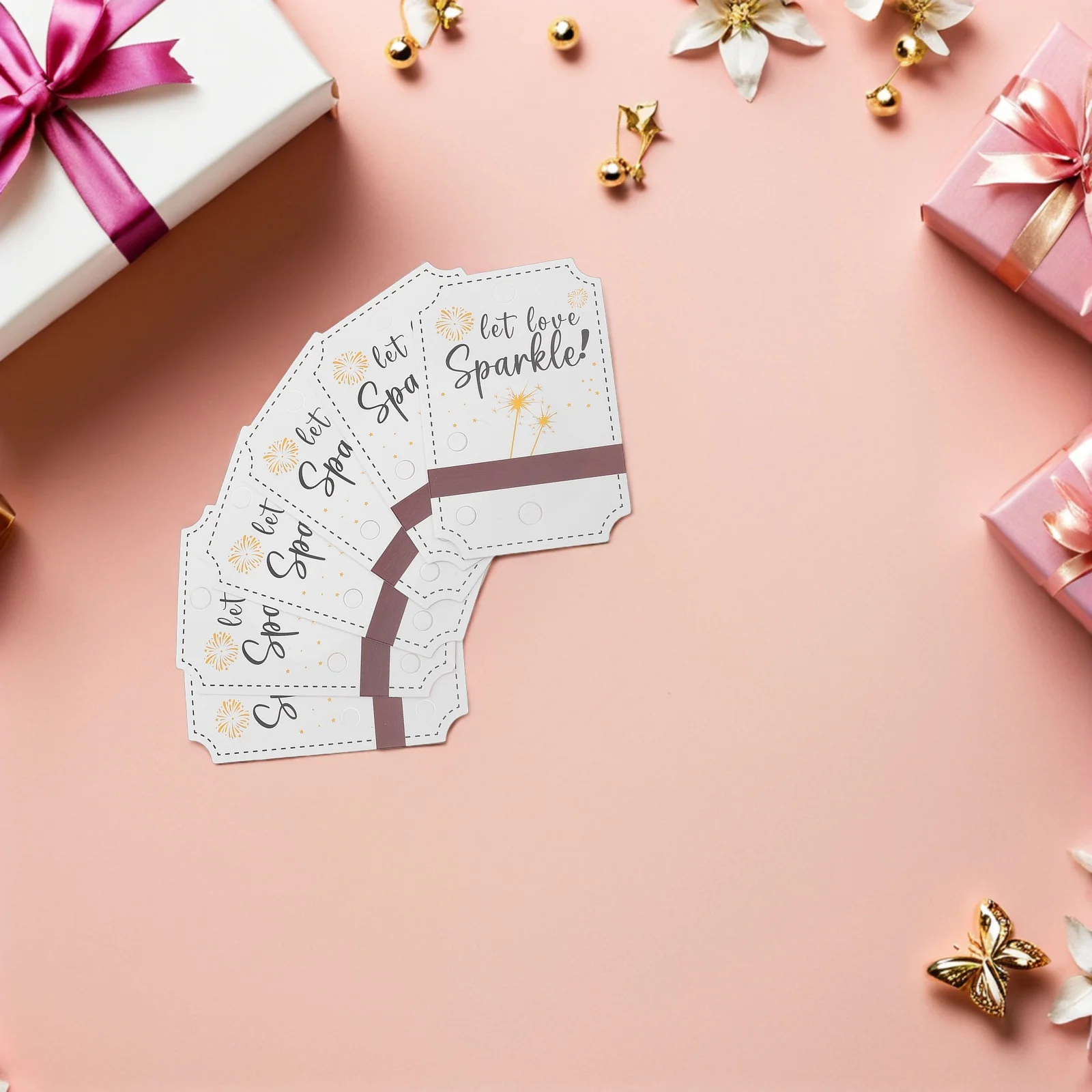 

50Pcs Romantic Wedding Paper Tags Blank DIY Favor Labels with Friction Strip for Present Wrapping Holiday Party Decorations