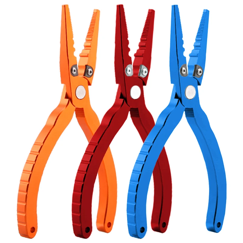 Fishing Tongs, Ultra Light Aluminum Fishing Gear Tongs with Tungsten Steel Braided Cutter, Sheath and Lanyard, Hook Remover, Sal