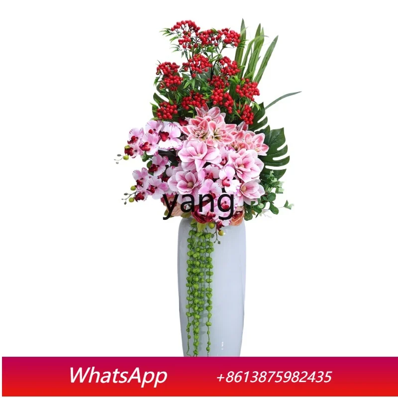 

LHLiving Room Floor Artificial Flower High-Grade White Floor Vase