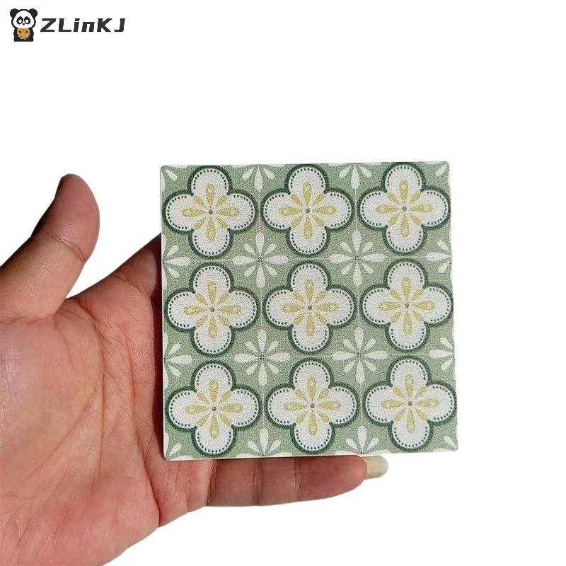 ▶ Modèle de sol carré Miniature en bois de 9cm, 1 pièce, pour maison de poupée à l'échelle 1:12, salle de bains, salon, décoration, jouet, accessoire pour maison de poupée