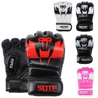 Premium Half-Finger Boxing Gloves for Adults - Protective Training Gear for Sanda and Punching