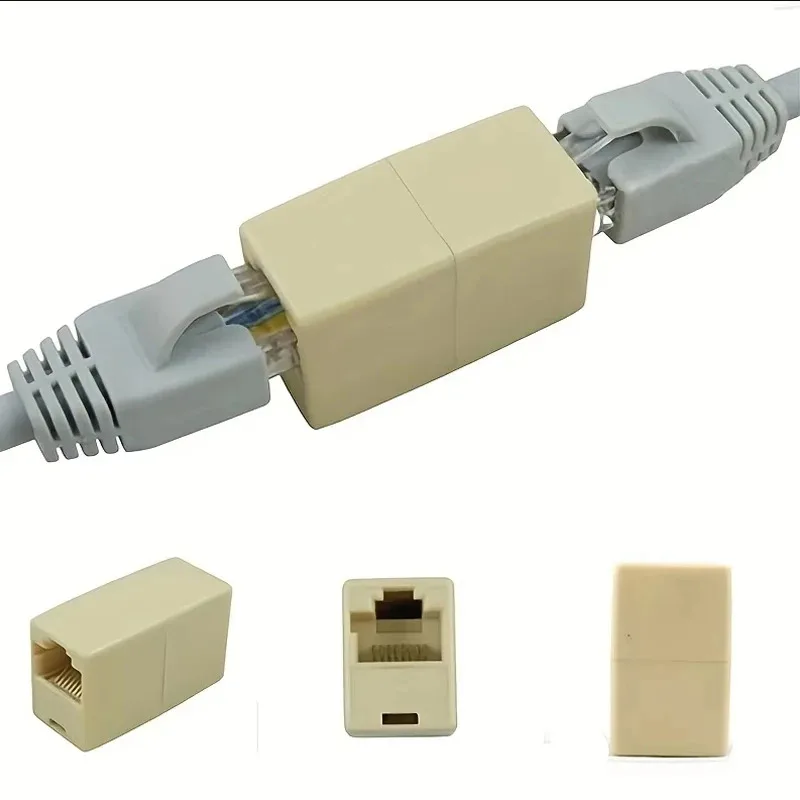 10PCS RJ45 LAN Cable Coupler, Ethernet Network Extender Connector For CAT5 CAT6 Cable, Dual Straight Through Adapter