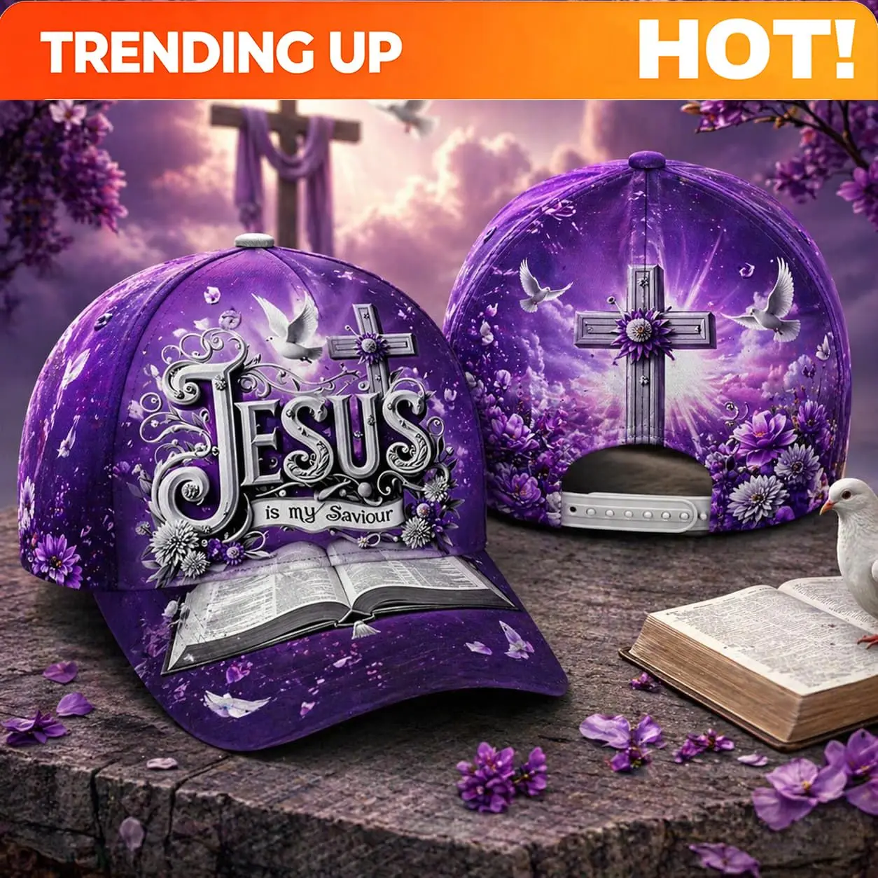 Custom for all-Over Print Christian Baseball Cap, Religious Souvenir Headwear, Devotional Gift for Believers, High Collectible