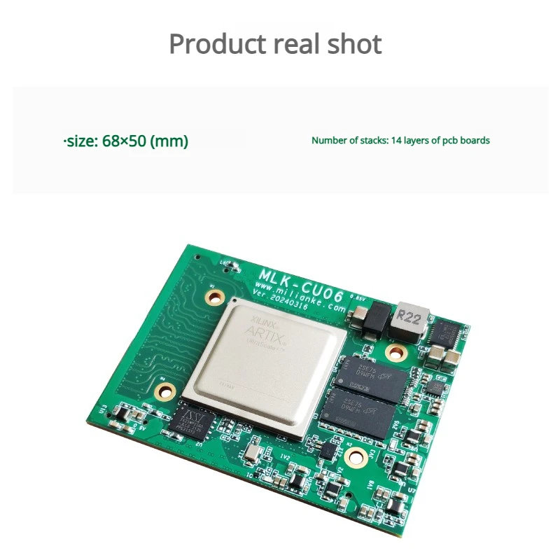 Milinker MLK-CU06-KU5P/AU15P FPGA Core Board – Xilinx UltraScale+ KU5P/AU15P, High-Performance PCIe FPGA
