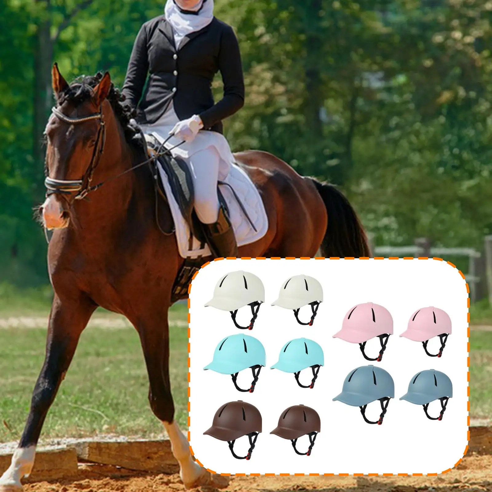 Equestrian Helmet Impact Resistant EPS PC Material Ventilated Horse Sports Hat Helmet Outdoor Cycling Gear for Adult Riding