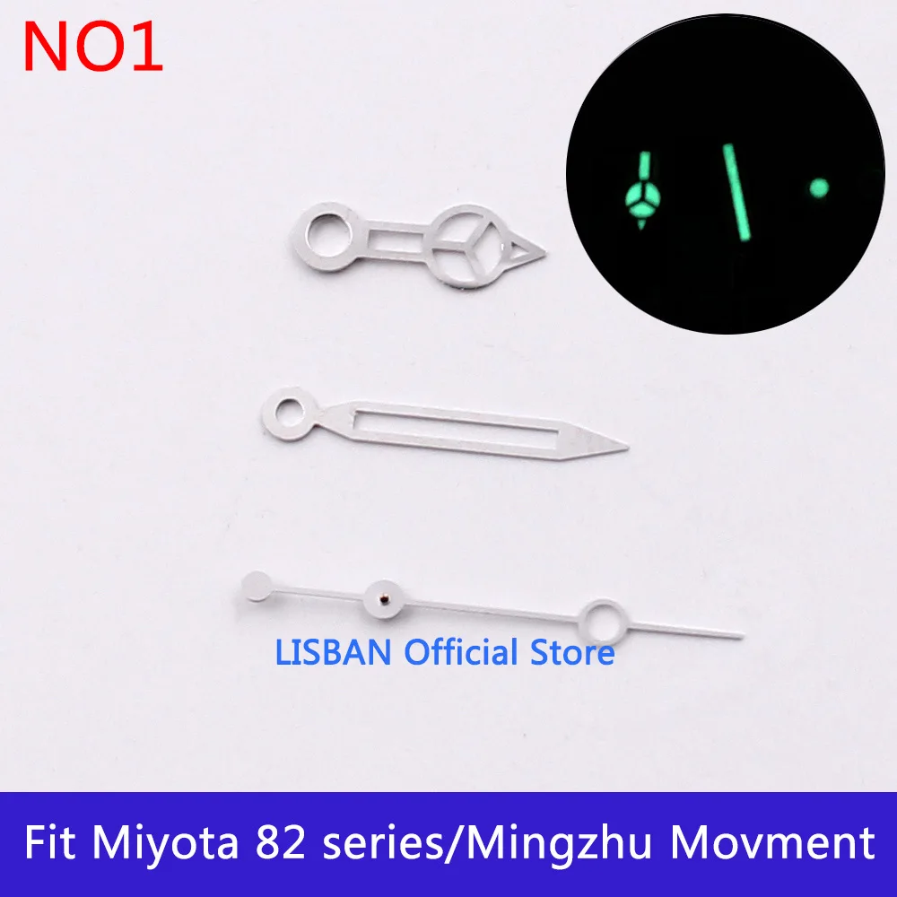 Lisban Watch Hands Green Luminous Hands fit NH35 NH36 ETA 2836 2824 Miyota 8205 8215 821A Mingzhu DG2813 3804 PT5000 Movement