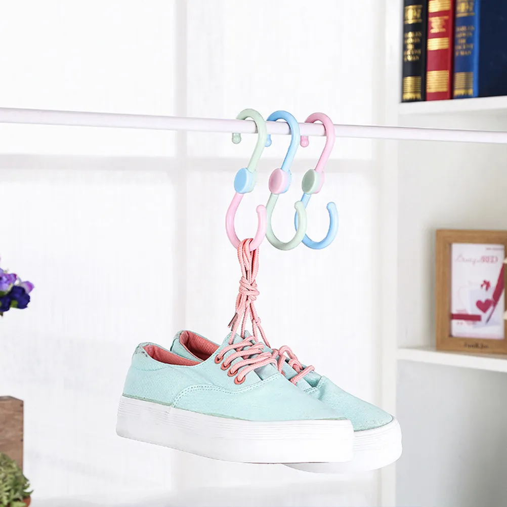 4Packs Swivel Hooks 360 Degree Rotatable ABS Hanging Hooks for Shoes Towels Glass Brushes Scissors Home Decor Colorful Tidy