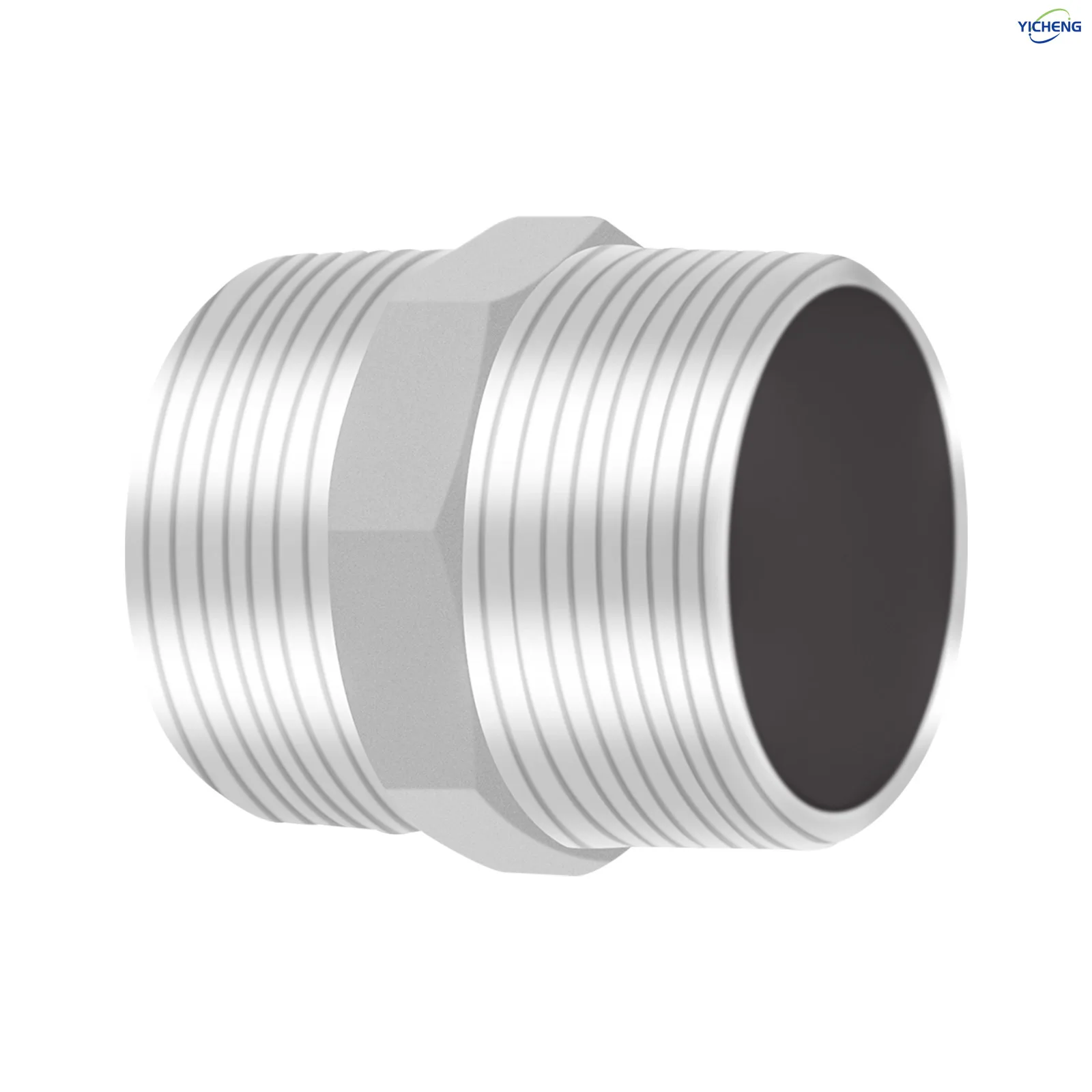 YICHENG PNEUMATIC 1インチ1-1/4インチ1-1/2インチオスパイプ六角ニップル、304ステンレス鋼パイプ継手（1個）